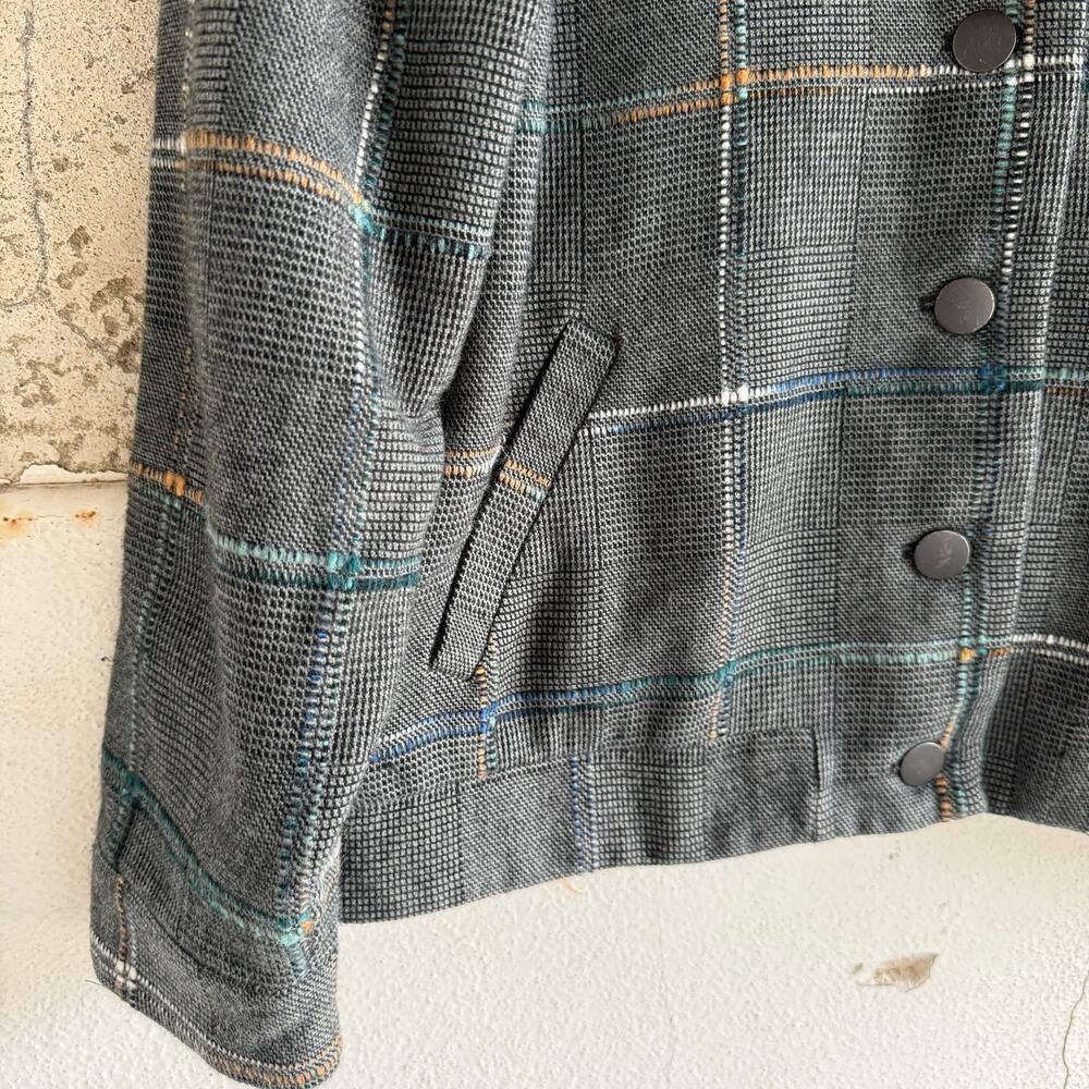 Vtg Plaid Utility Jacket Boxy Crop Fit Womens Petite L Modern Heritage Shacket - Picture 4 of 10